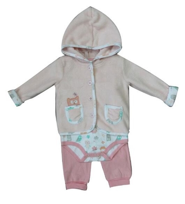 Das drei Stück-nette neugeborene Baby kleidet hellrosa die Butiken-langärmlige Jacke